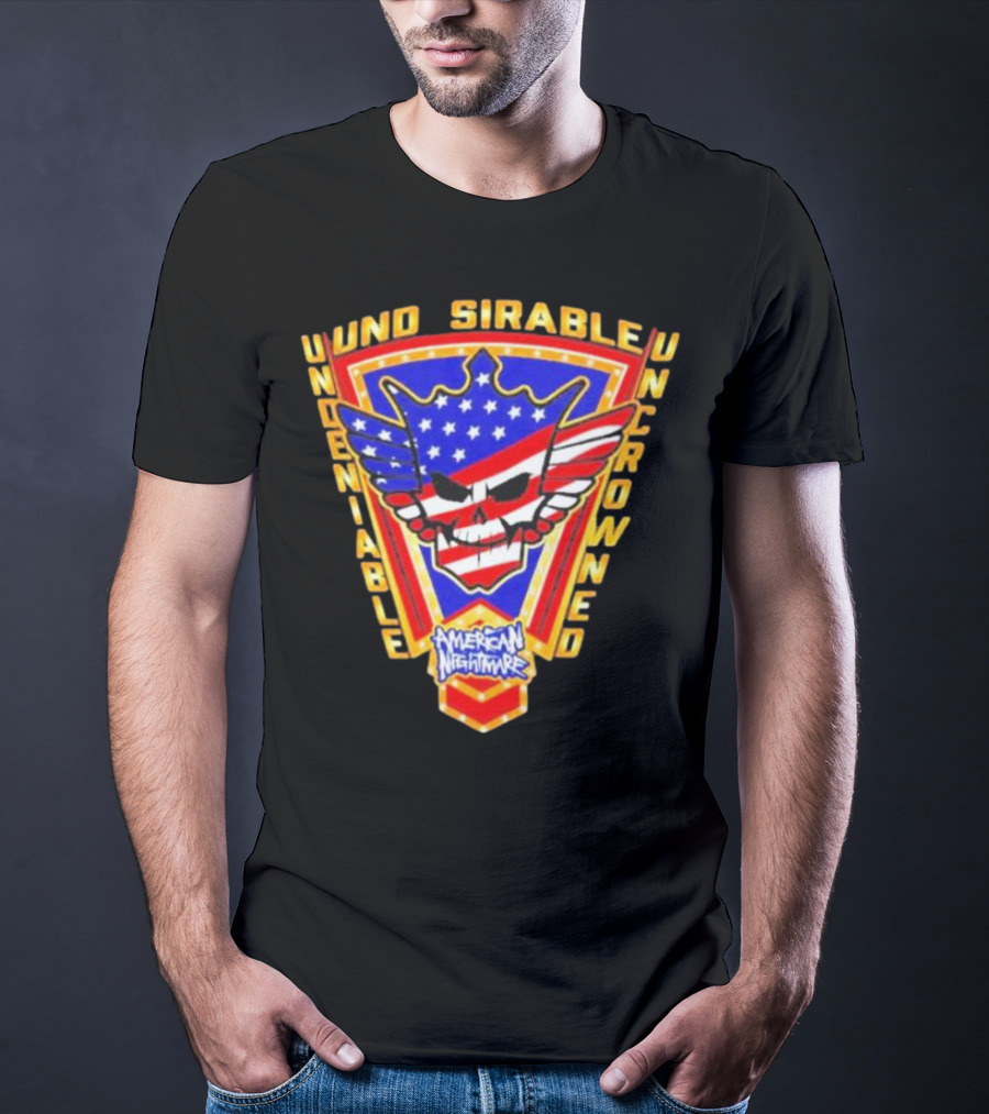 Undeniable Uncrowned American Nightmare Patriotic Skull And Wings T-Shirt