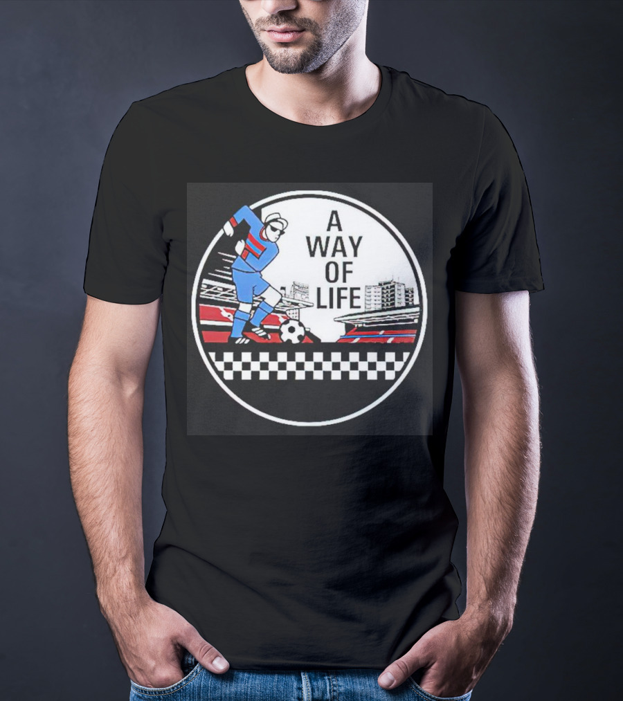 A Way Of Life Football Stadium Cityscape Soccer Player T-Shirt