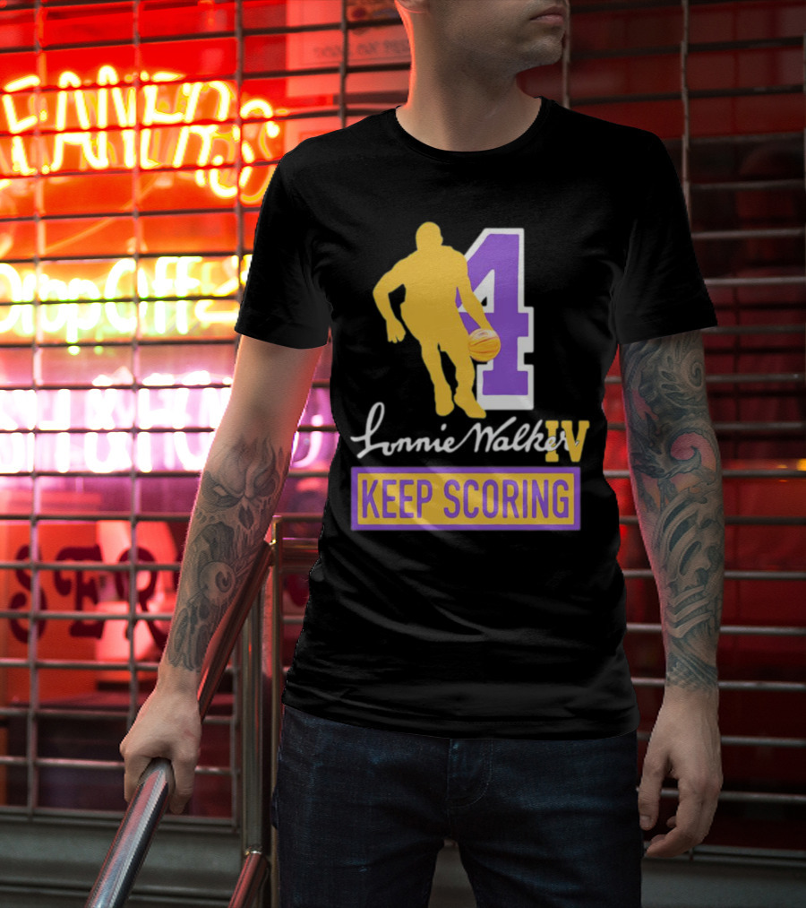 Lonnie Walker IV Keep Scoring Basketball Number 4 T-Shirt