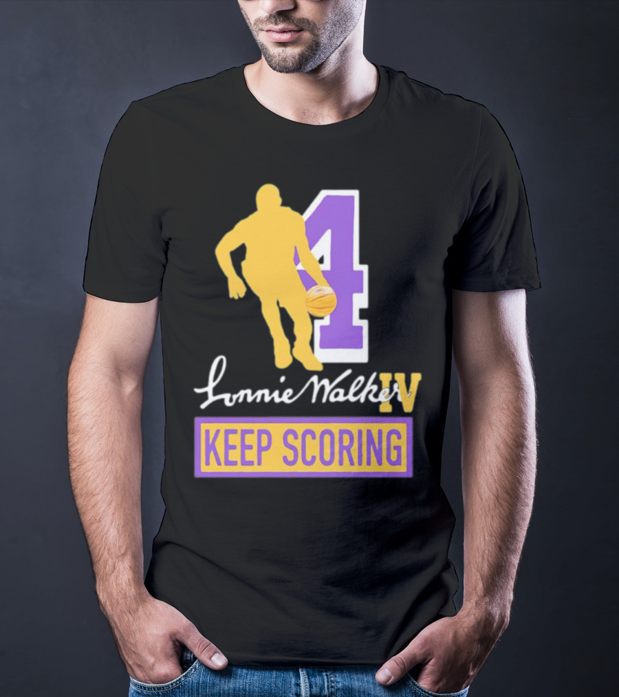 Lonnie Walker IV Keep Scoring Basketball Number 4 T-Shirt