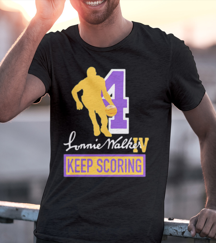 Lonnie Walker IV Keep Scoring Basketball Number 4 T-Shirt