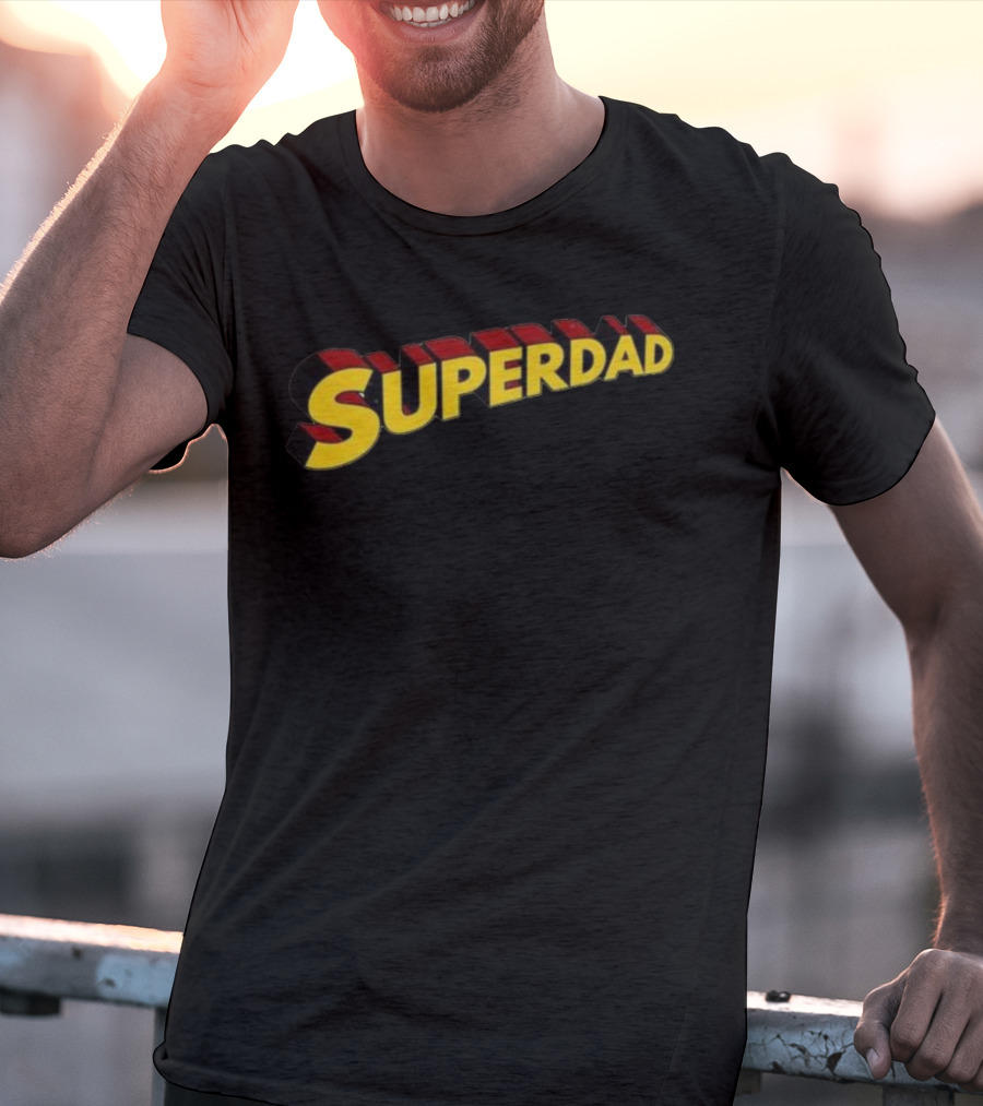 Superdad Father's Day Bold 3D Text Style Heroic T-Shirt
