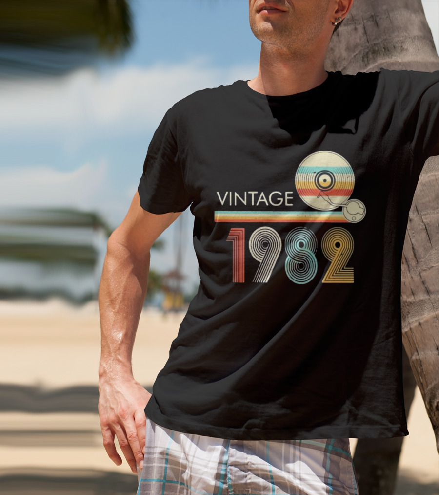 Vintage 1982 Vinyl Record T-Shirt