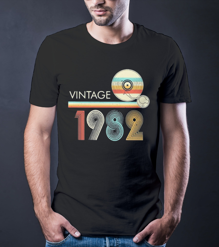 Vintage 1982 Vinyl Record T-Shirt