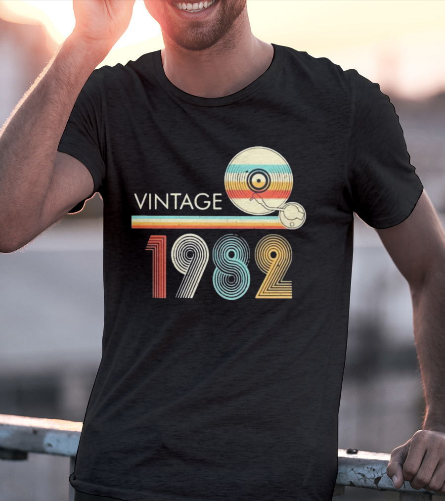 Vintage 1982 Vinyl Record T-Shirt