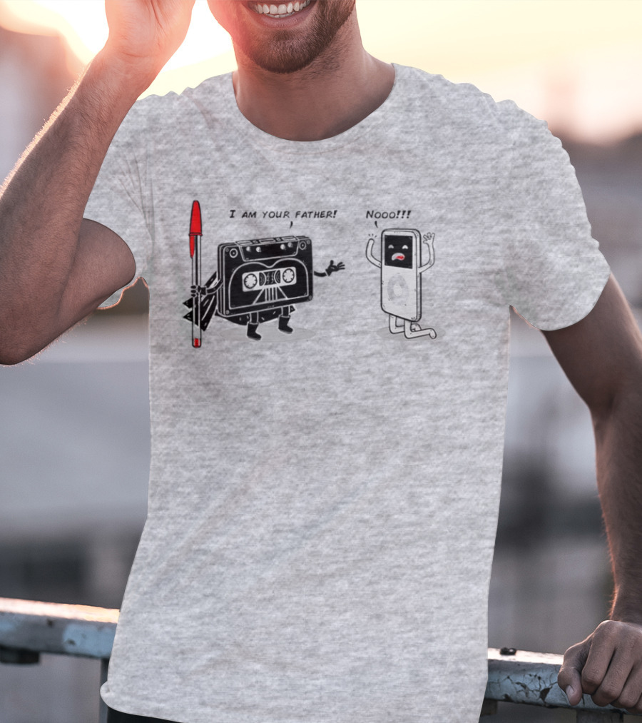 I Am Your Father Nooo Cassette And IPod T-Shirt