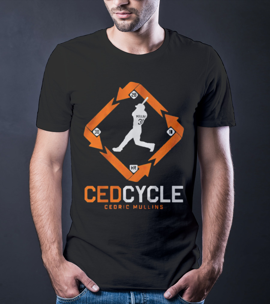 Baltimore Orioles Cedric Mullins Ced Cycle HR 1B 2B 3B T-Shirt