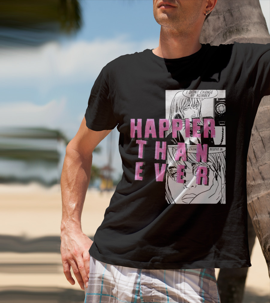 Happier Than Ever Didn't Change My Number Billie Eilish Comic T-Shirt