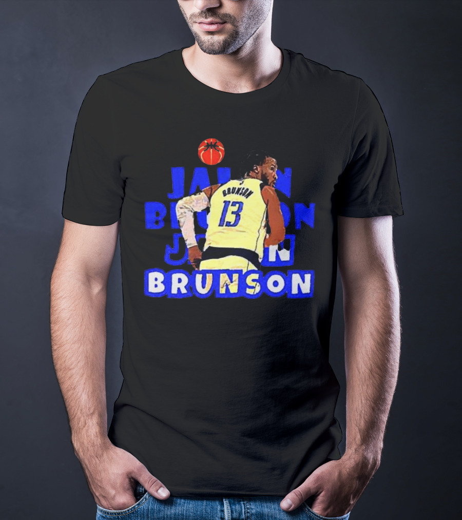 Jalen Brunson Basketball Highlight In Blue And White Jersey 13 T-Shirt