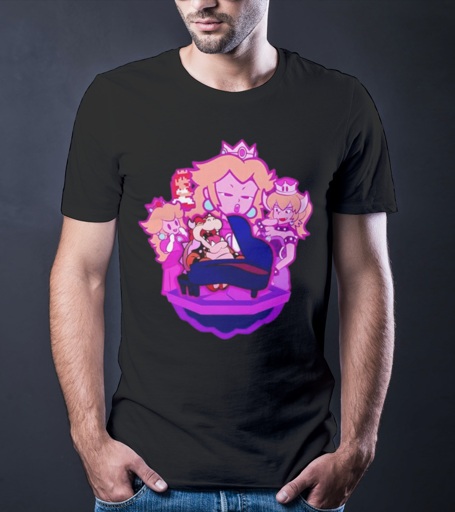 Peaches Super Mario Bros Bowser Piano Performance Oscars T-Shirt