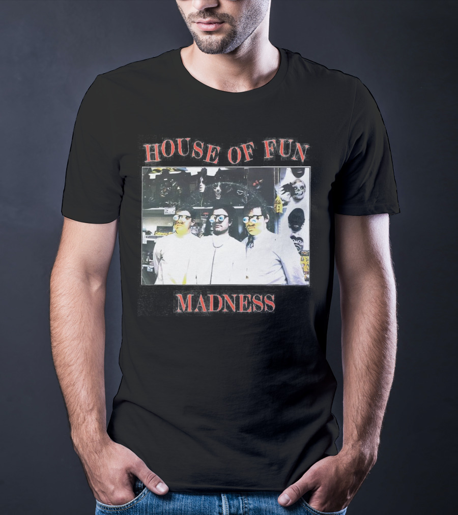 Madness House Of Fun 1980s Band Photo With Mask Collection T-Shirt