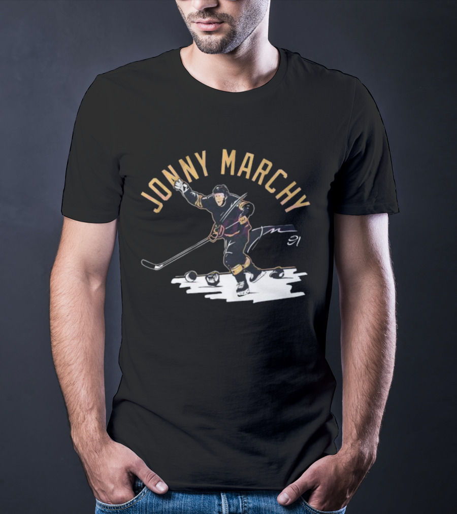 JONNY MARCHY 91 Signature Hockey Action T-Shirt
