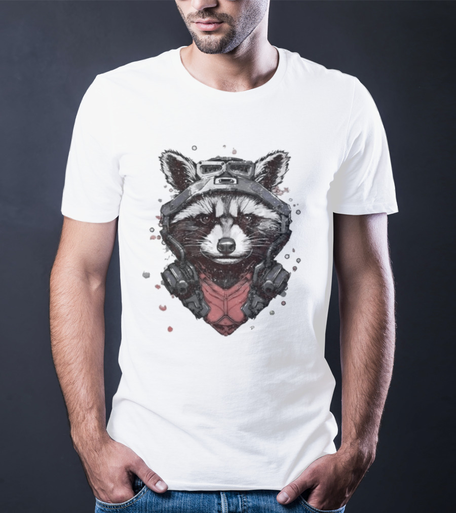 Rocket Raccoon Guardians Of The Galaxy Masked T-Shirt