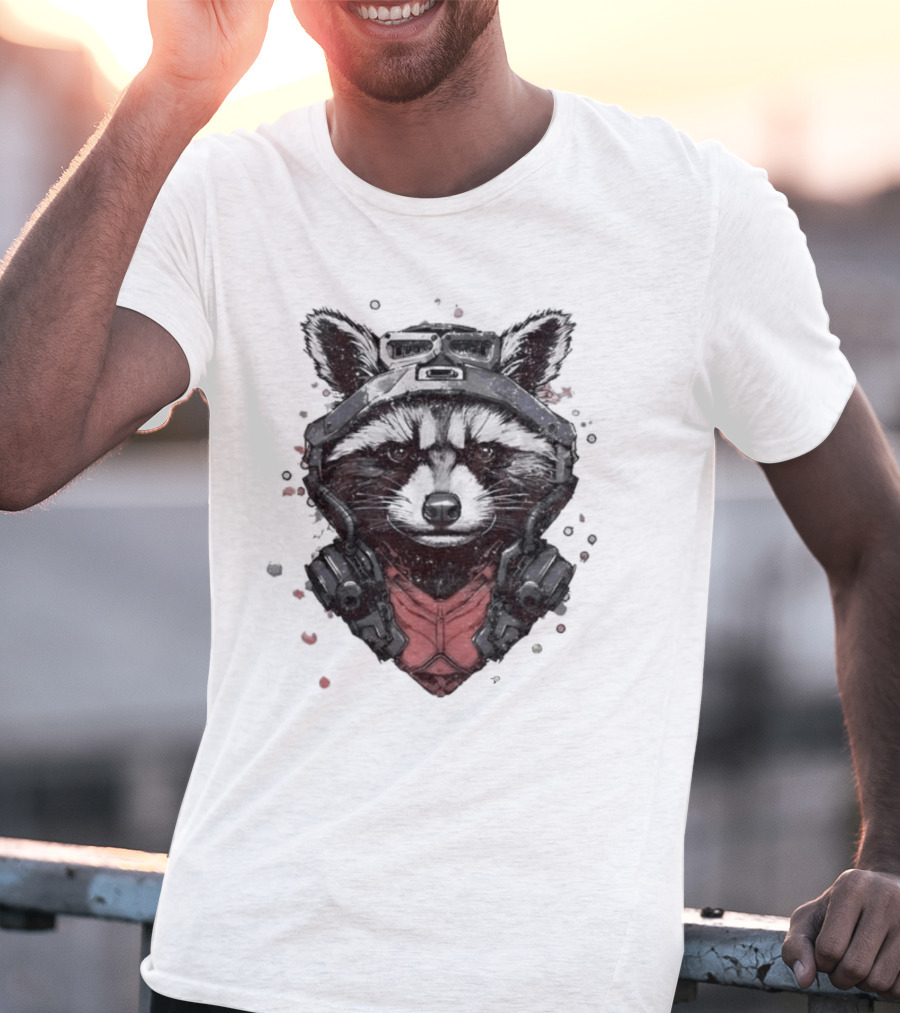 Rocket Raccoon Guardians Of The Galaxy Masked T-Shirt