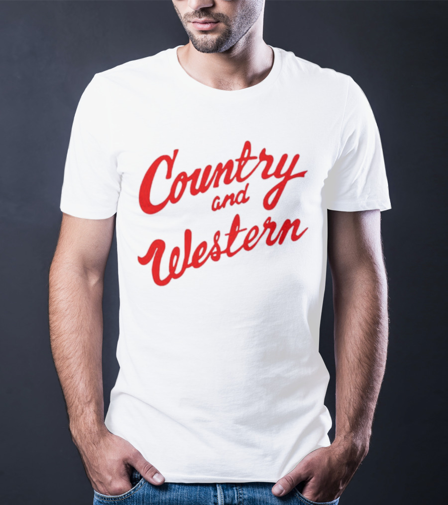 Country And Western Red Script T-Shirt