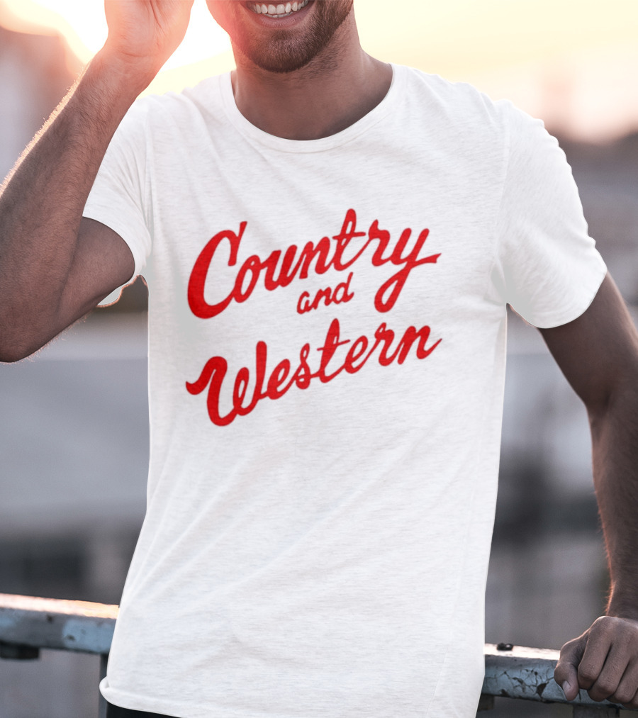 Country And Western Red Script T-Shirt