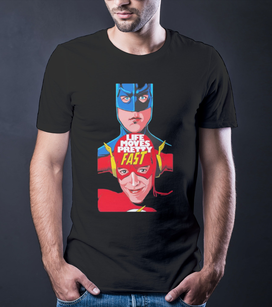 Life Moves Pretty Fast Batman And Flash Crossover T-Shirt