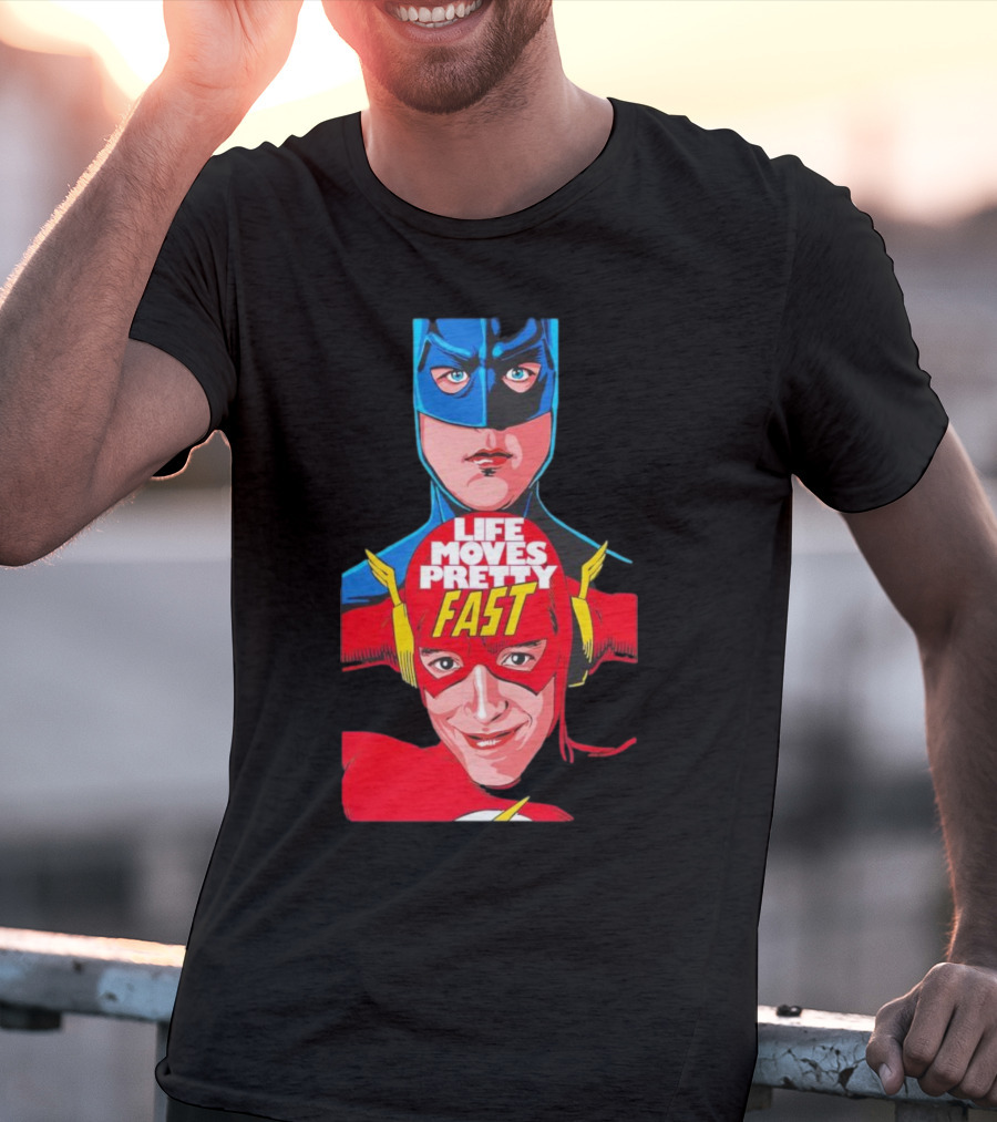 Life Moves Pretty Fast Batman And Flash Crossover T-Shirt