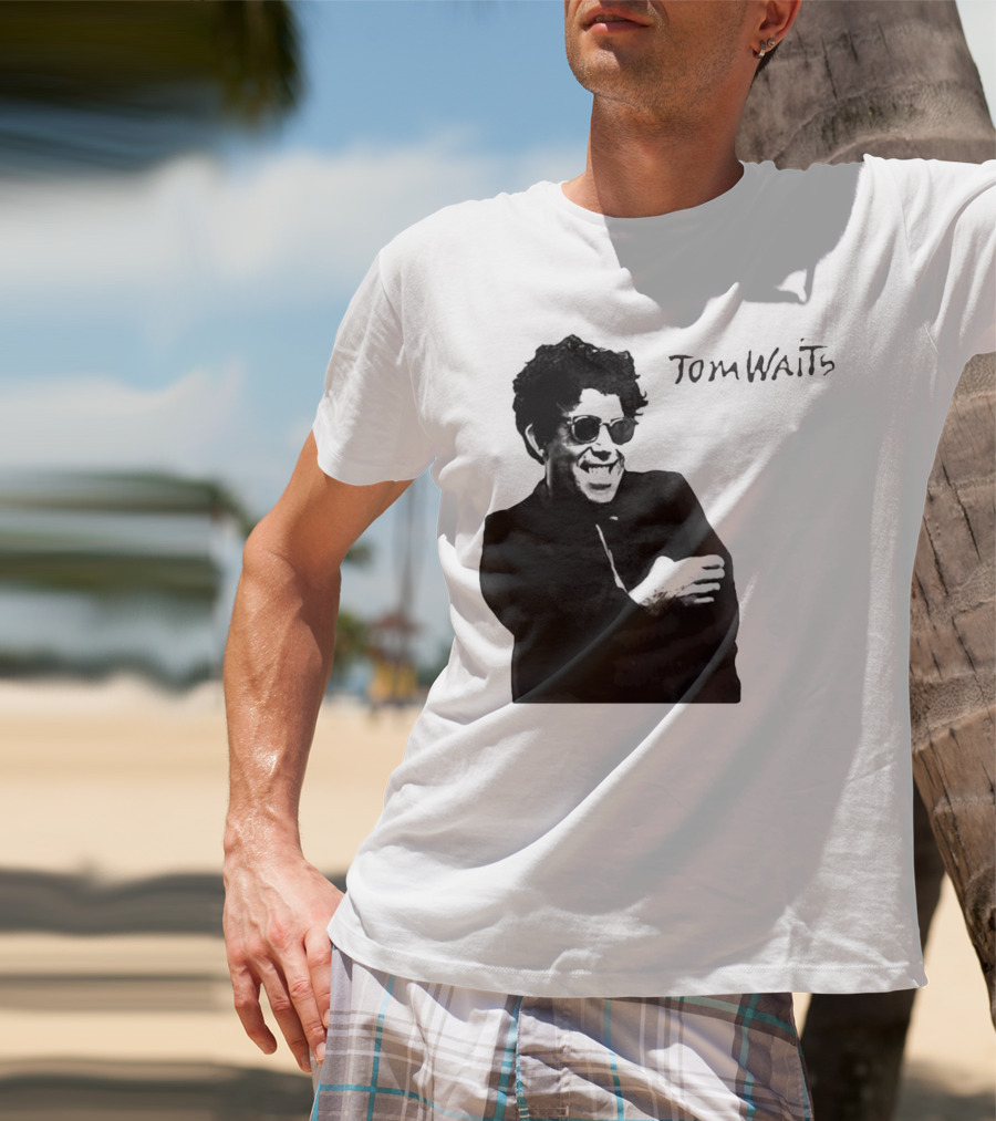 Tom Waits Black And White Sunglasses T-Shirt