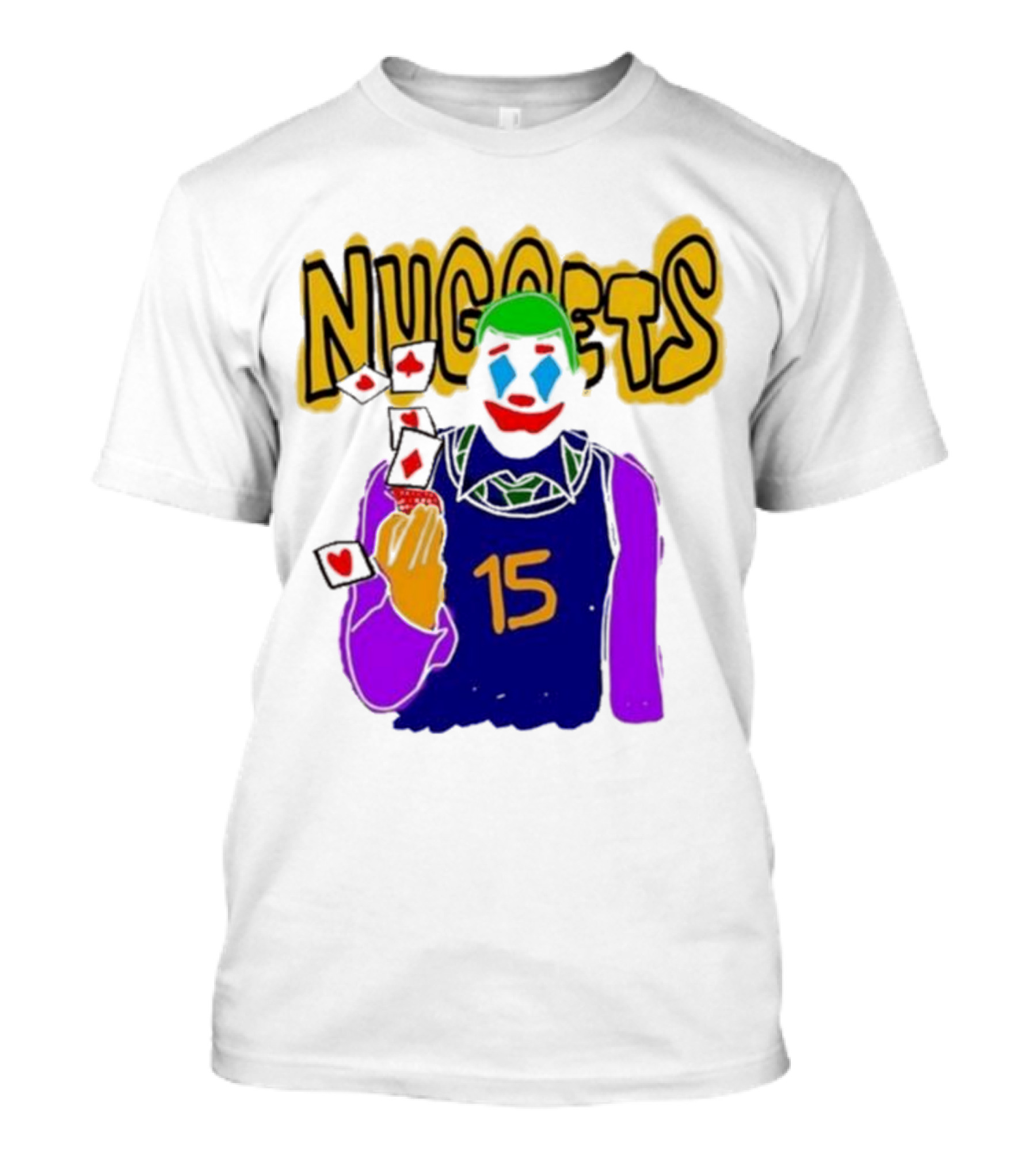 Nuggets Clown 15 Nikola Jokic Joker Basketball NBA T-Shirt