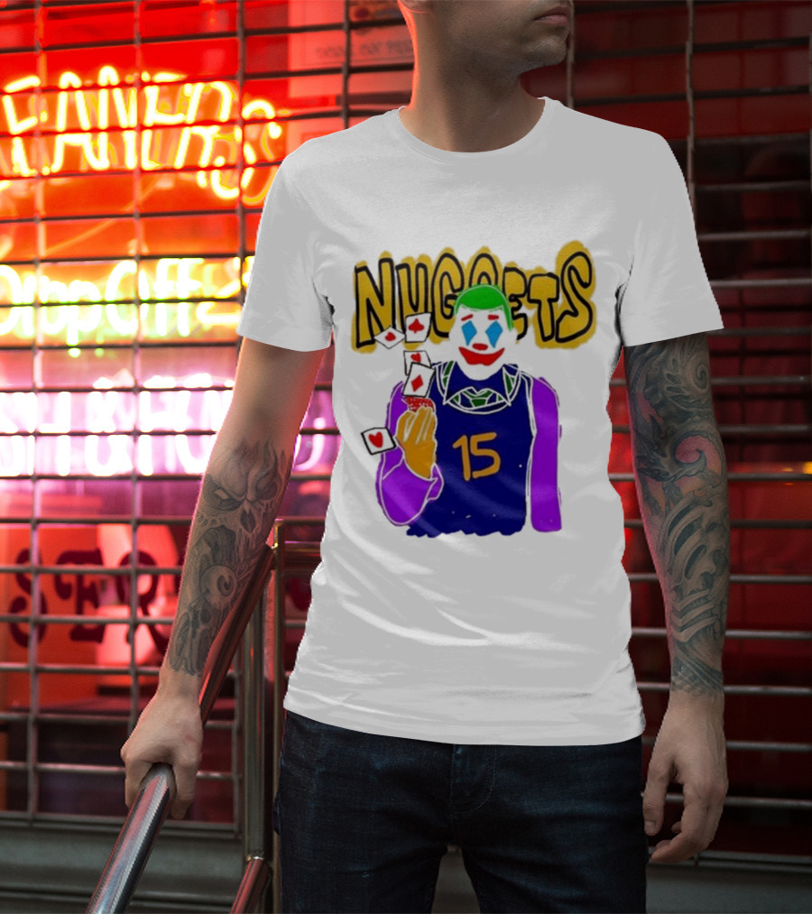 Nuggets Clown 15 Nikola Jokic Joker Basketball NBA T-Shirt