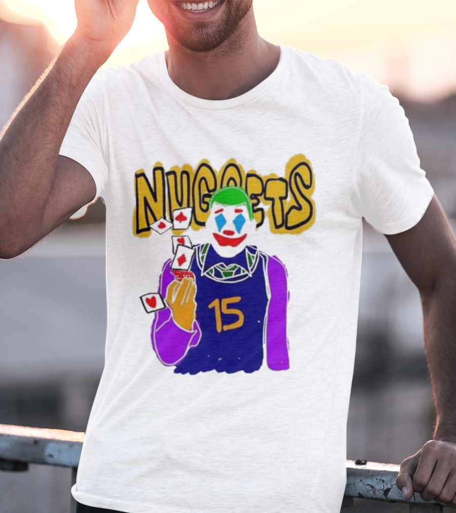 Nuggets Clown 15 Nikola Jokic Joker Basketball NBA T-Shirt