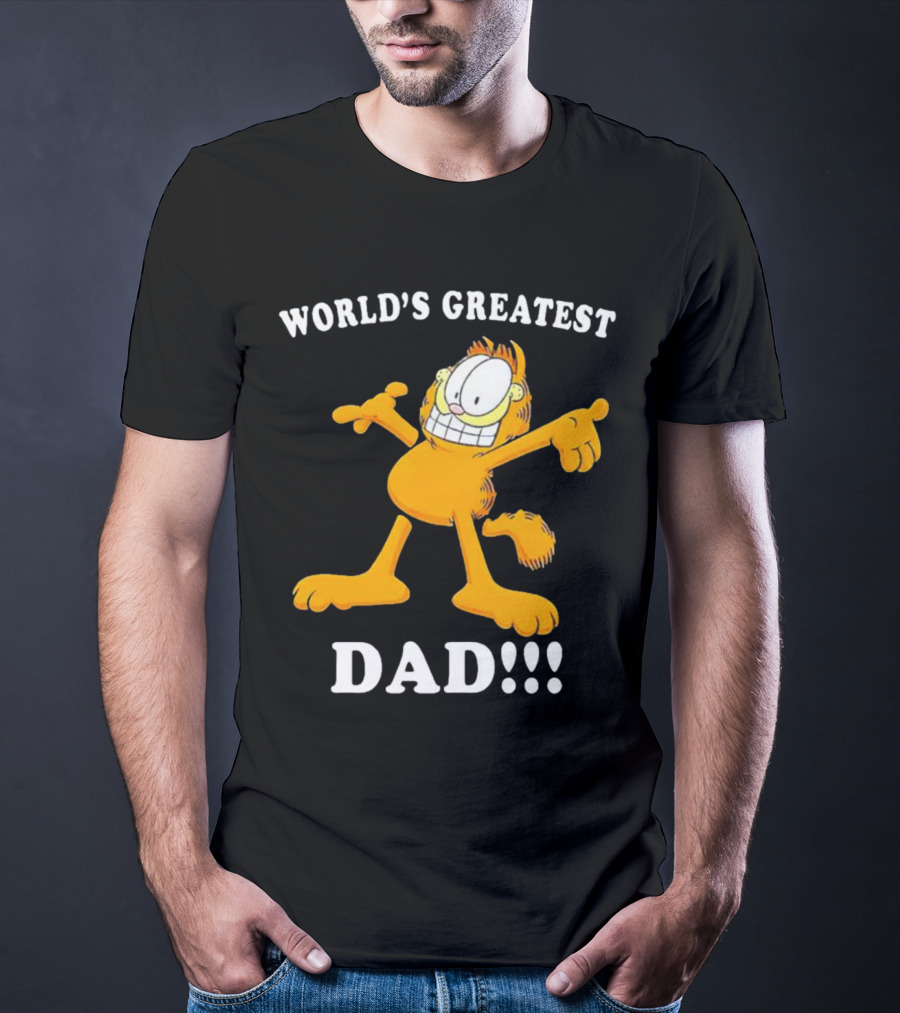World's Greatest Dad Garfield Enthusiastic Pose T-Shirt