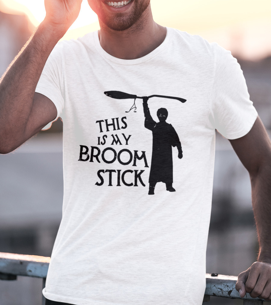 This Is My Broom Stick Silhouette Wizard T-Shirt