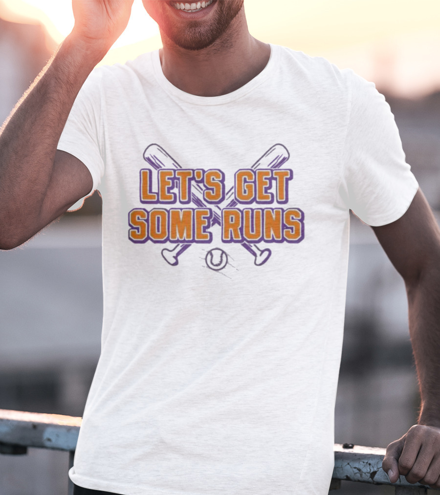 Clemson Tigers Let's Get Some Runs Baseball Bats And Ball T-Shirt