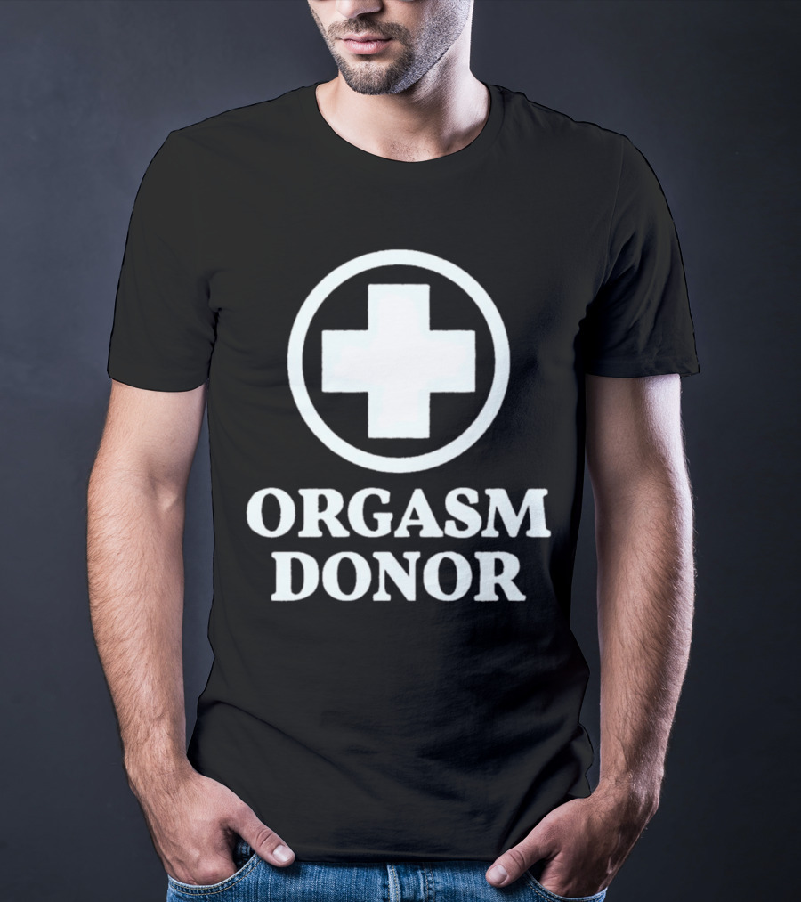 Orgasm Donor White Cross Circle T-Shirt