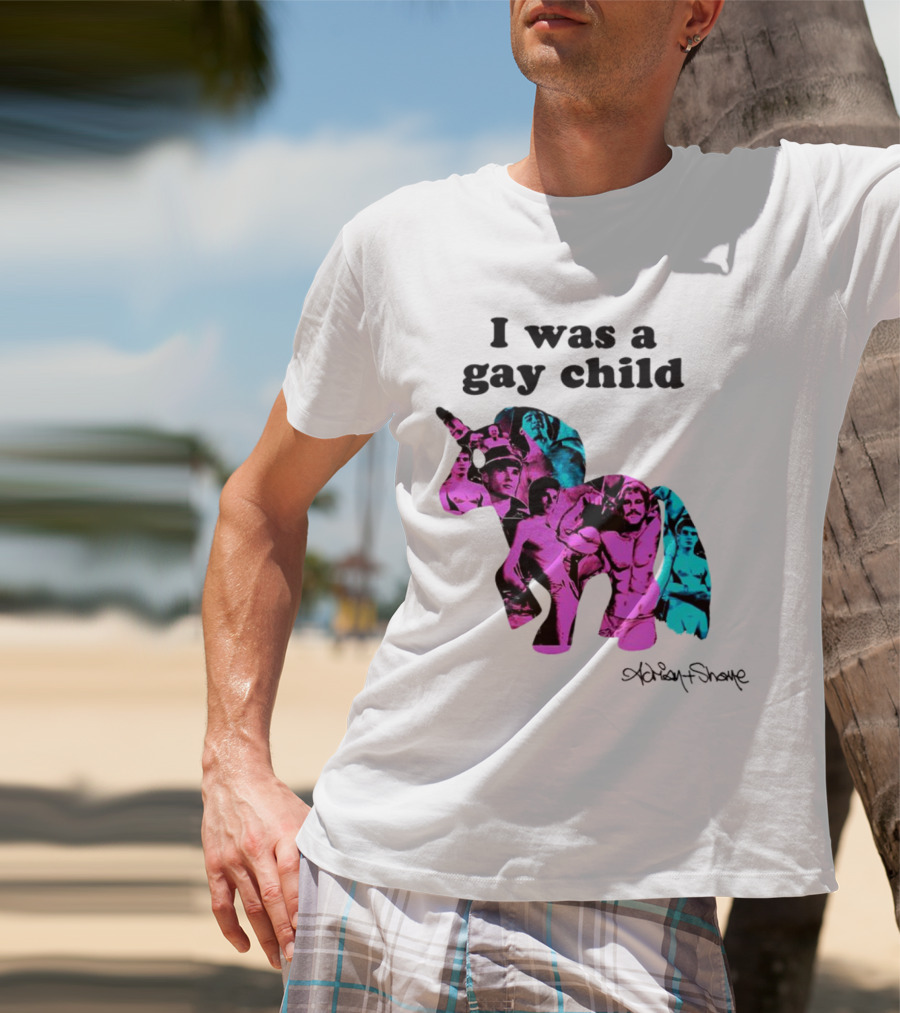 Adrian And Shane I Was A Gay Child Unicorn Collage T-Shirt