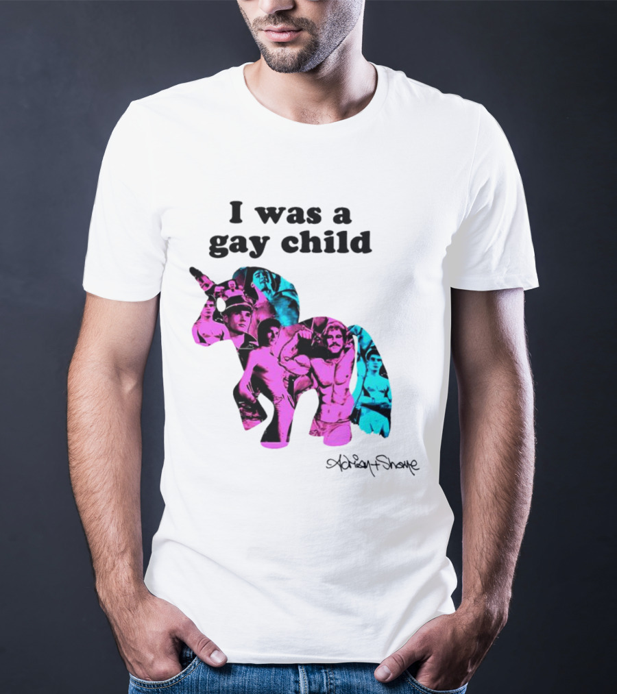 Adrian And Shane I Was A Gay Child Unicorn Collage T-Shirt