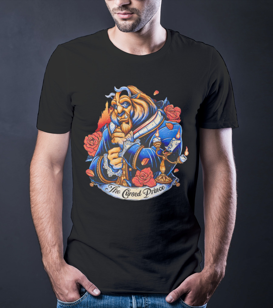 The Beast The Cursed Prince Roses And Candle Companion Scene T-Shirt