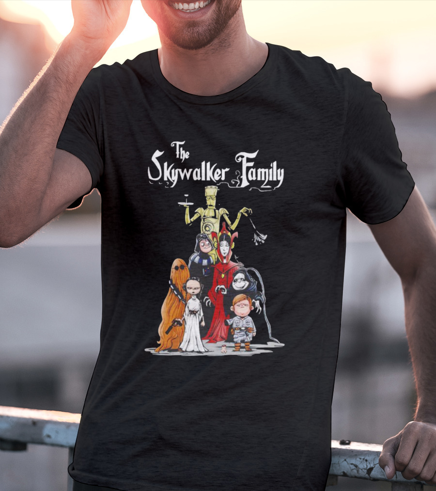 Star Wars Meets Addams Parody Mashup With Skywalker Family Twist T-Shirt