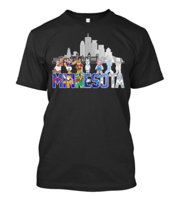 Minnesota Sports City Mascots Skyline T-Shirt