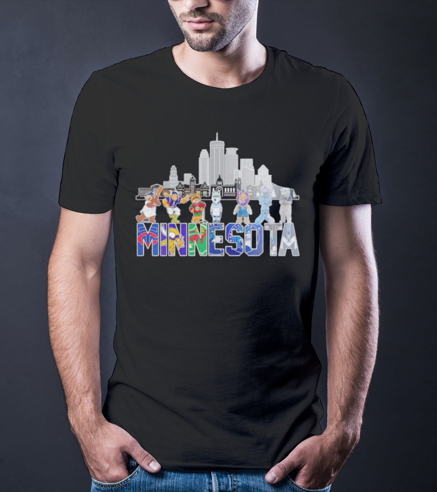 Minnesota Sports City Mascots Skyline T-Shirt