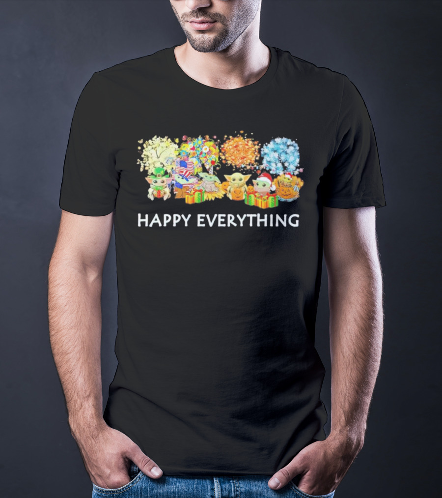 Baby Yoda Happy Everything Holiday T-Shirt