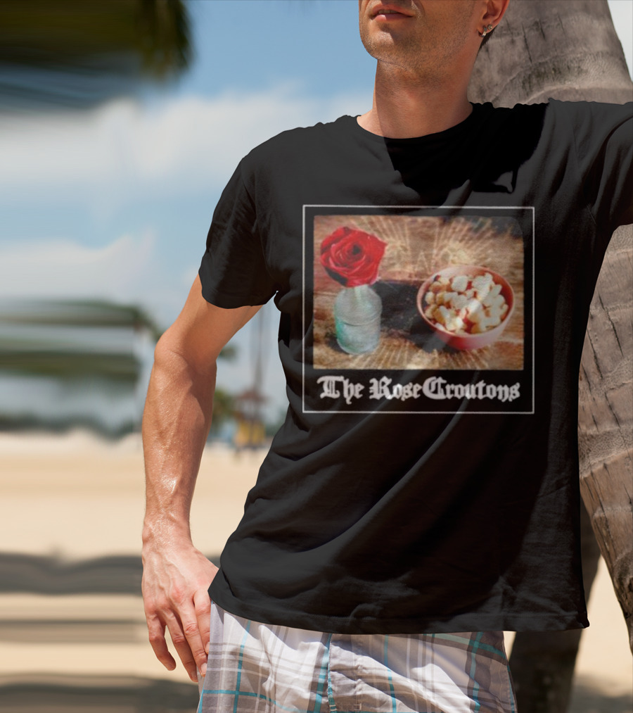 The Rose Croutons Gothic Retro Style Vase Debonair Blossom Bread Bowl T-Shirt