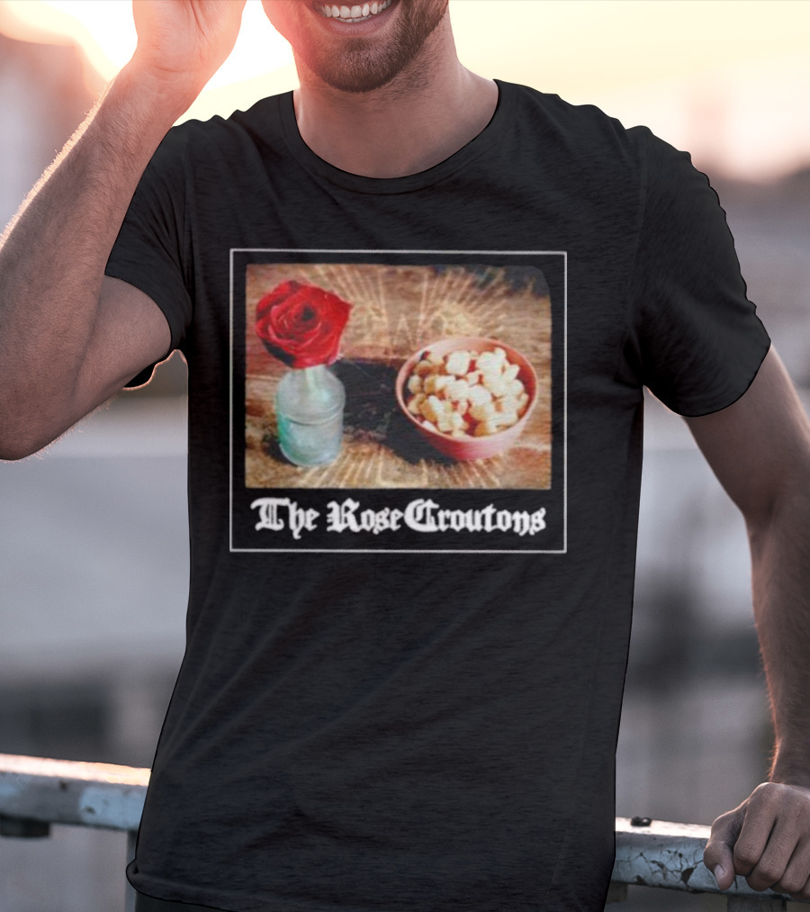 The Rose Croutons Gothic Retro Style Vase Debonair Blossom Bread Bowl T-Shirt