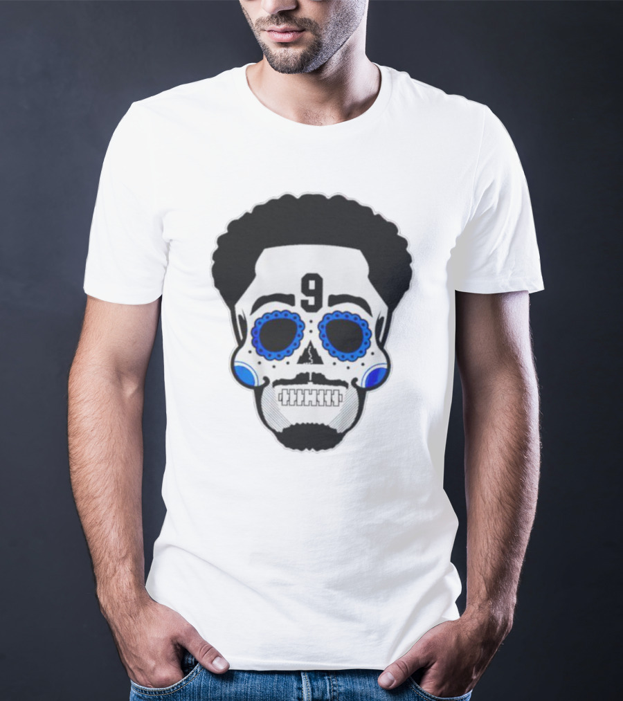 Bryce Young Carolina Panthers 9 Sugar Skull T-Shirt