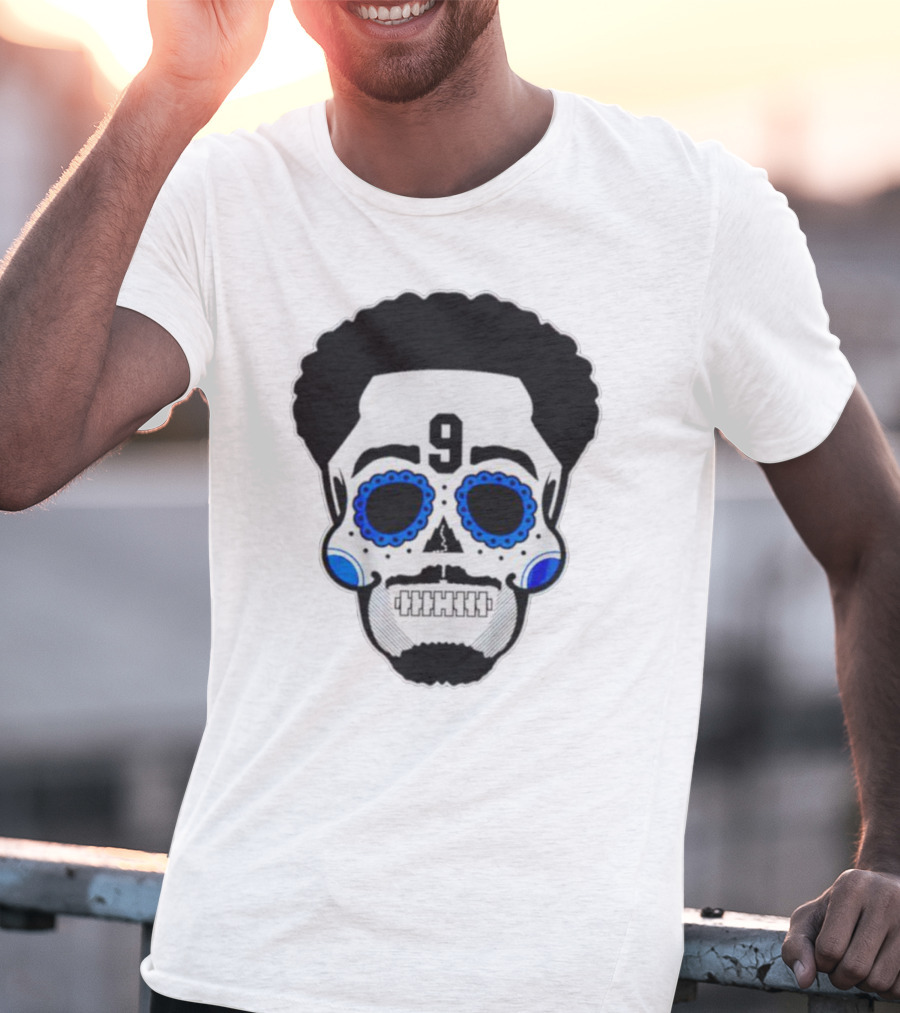 Bryce Young Carolina Panthers 9 Sugar Skull T-Shirt