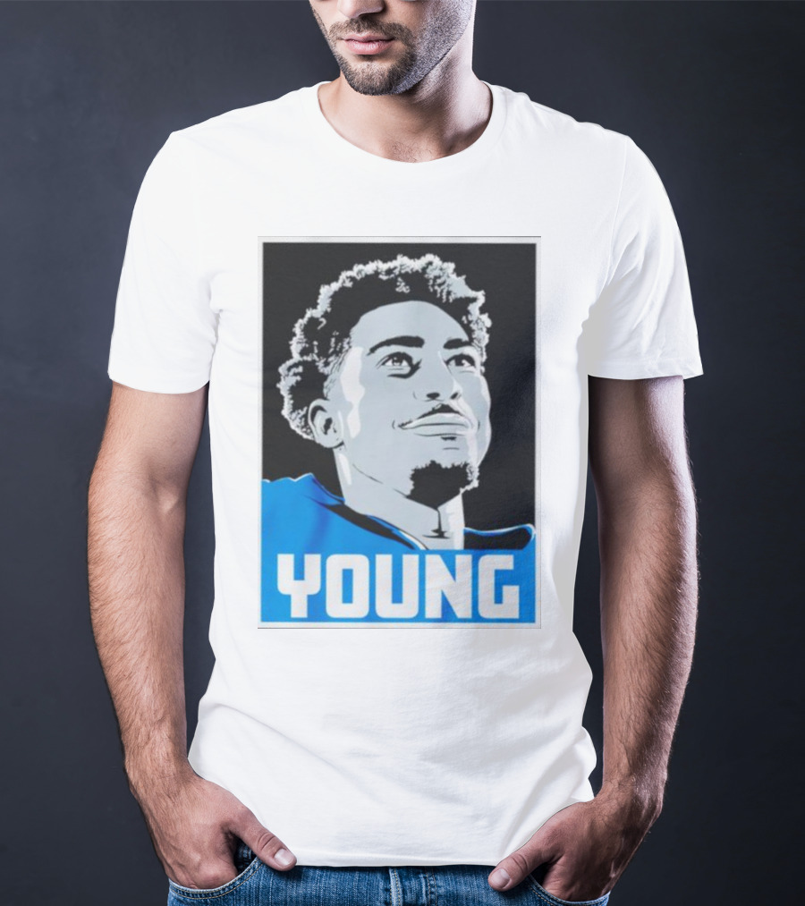 Bryce Young Football Portrait Black And Blue Young T-Shirt