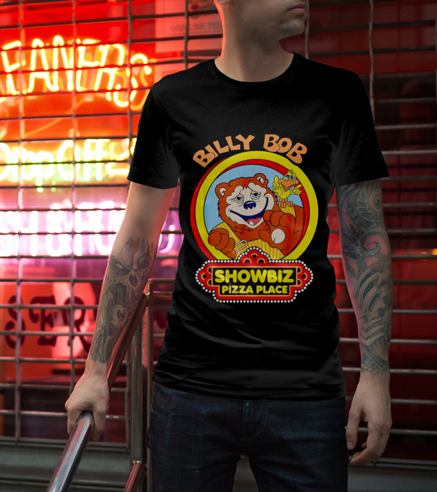 Billy Bob Showbiz Pizza Place Animated Bear And Bird T-Shirt