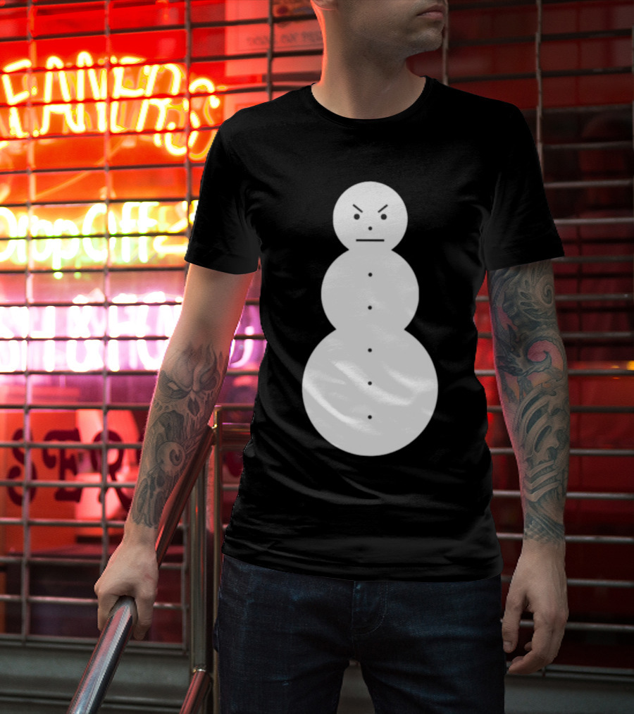Snowman Annoyed Face Expression T-Shirt