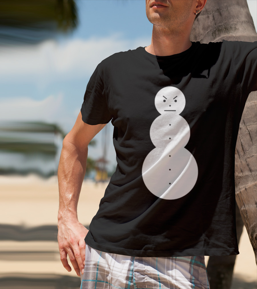 Snowman Annoyed Face Expression T-Shirt