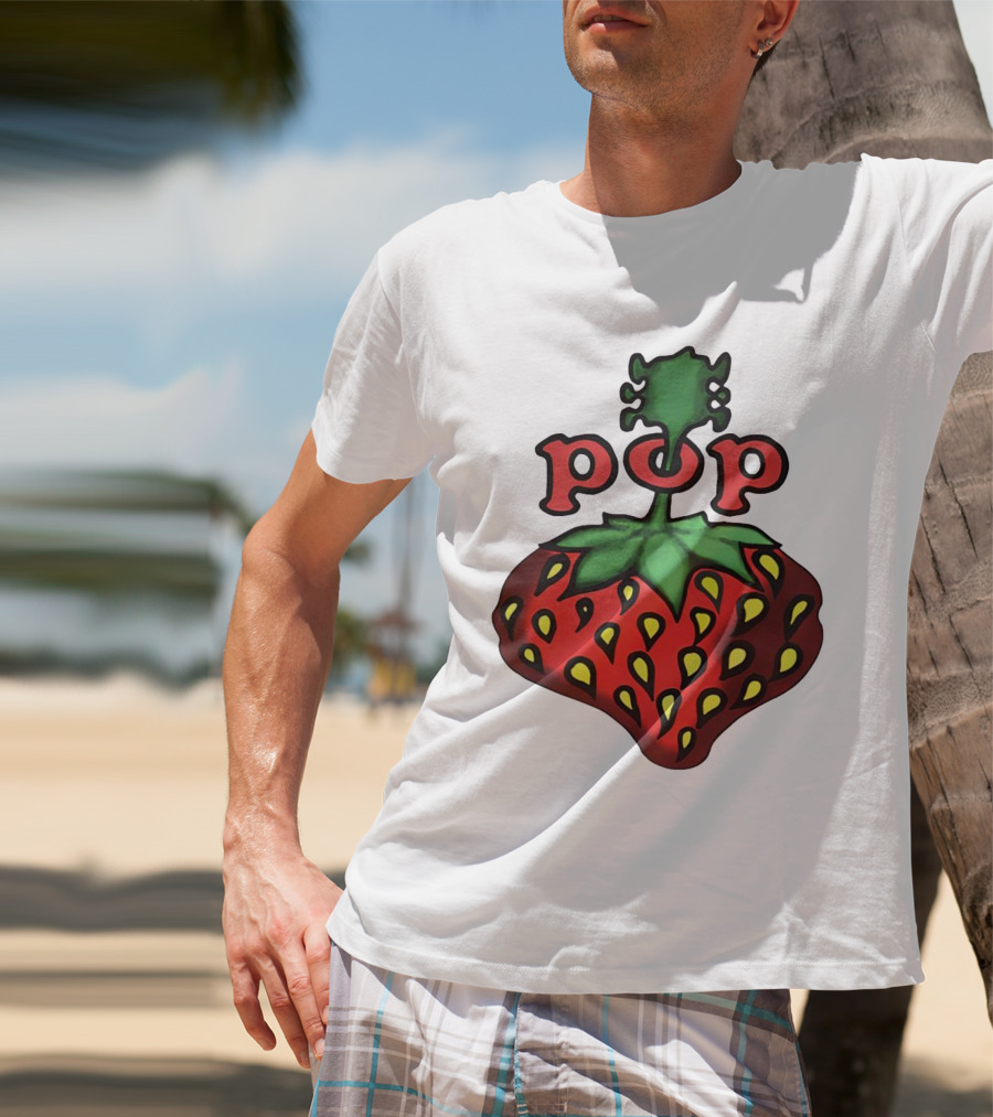 Strawberry Fields Pop Festival Logo With Strawberry T-Shirt
