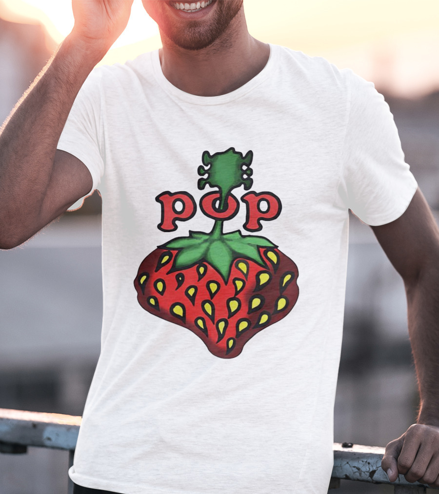 Strawberry Fields Pop Festival Logo With Strawberry T-Shirt