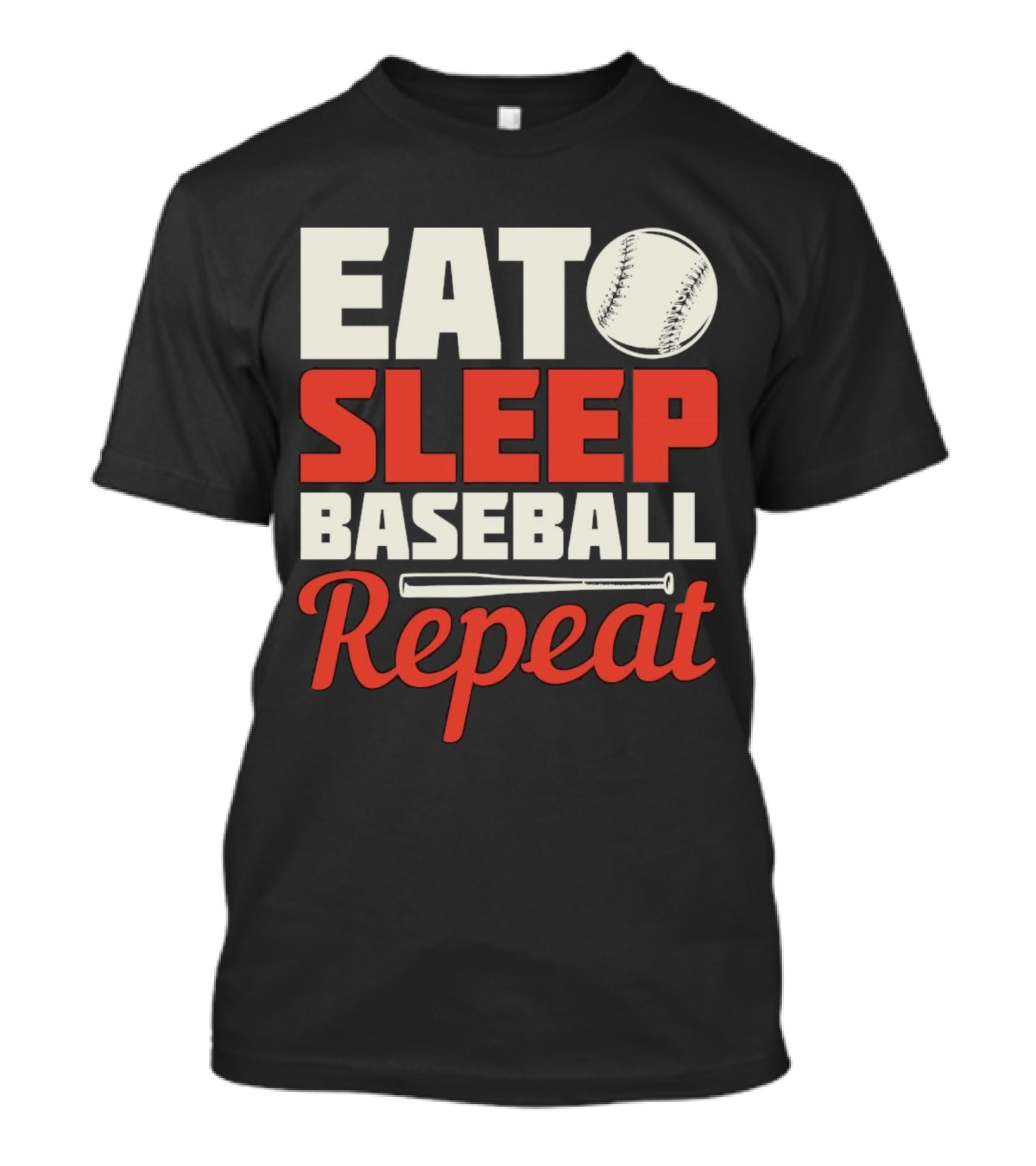 Eat Sleep Baseball Repeat Ball Bat Iconic Sports Cycle T-Shirt