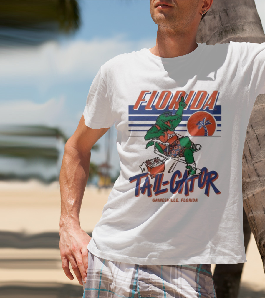 Florida Tail-Gator 1987 Gainesville Retro Style Palm Tree Gator T-Shirt