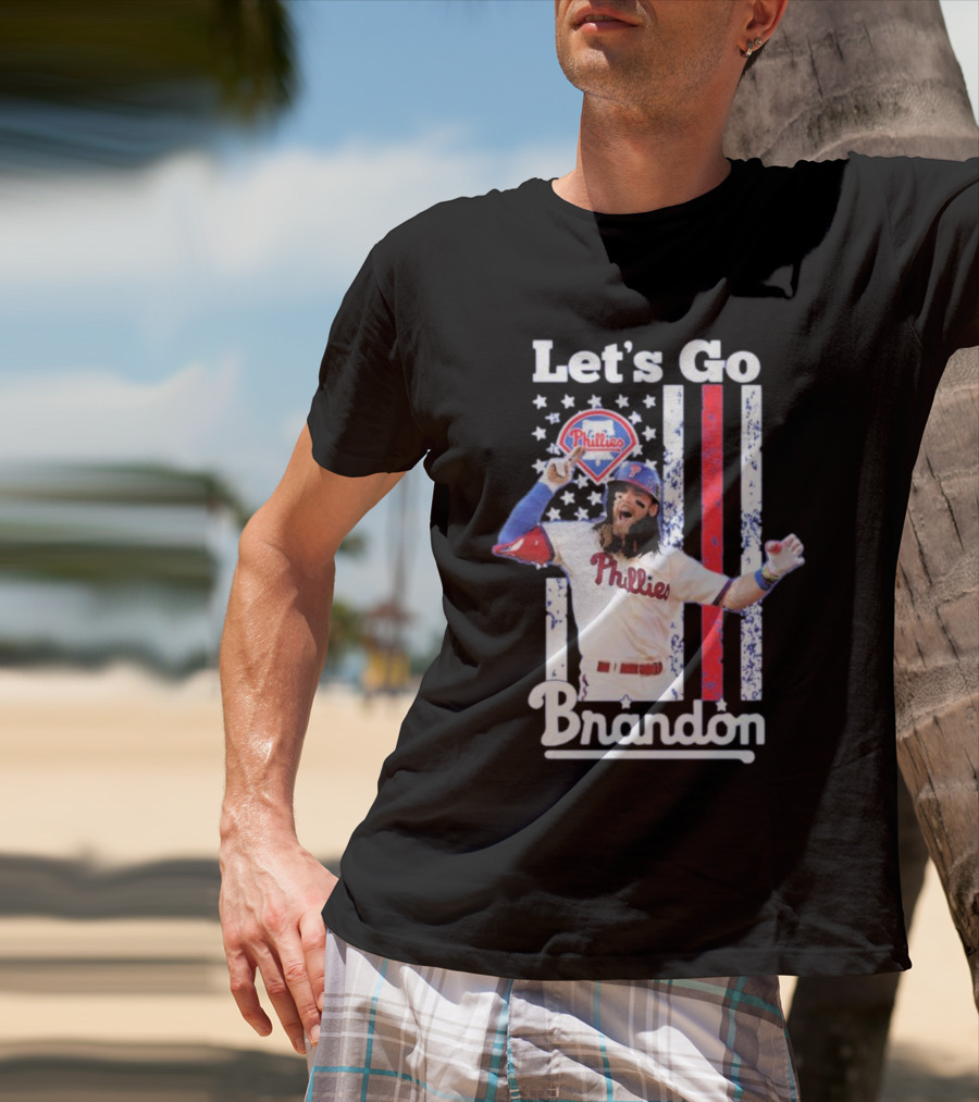 Let's Go Brandon Philadelphia Phillies American Flag T-Shirt